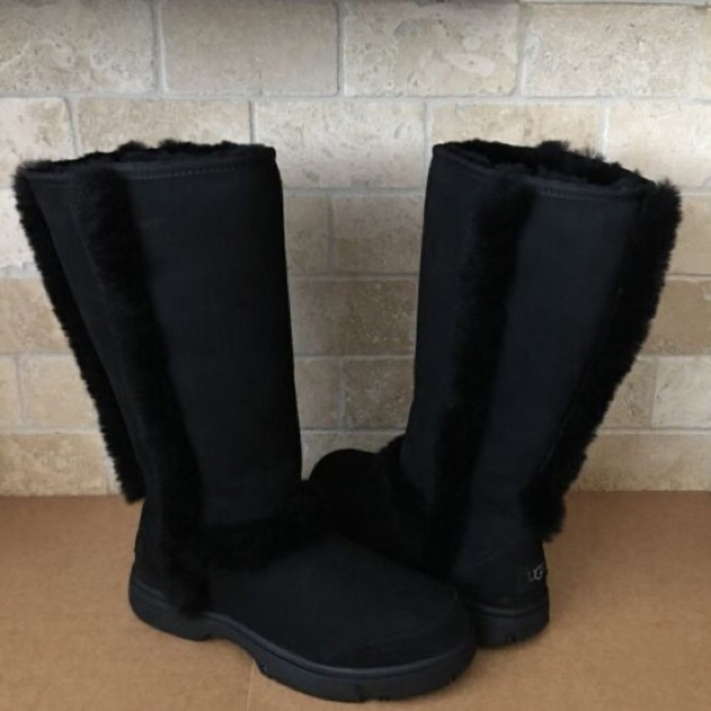 UGG Women's Black Fur-Lined Boots